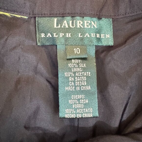 Lauren Ralph Lauren Silk Black Wide Leg Pants Womens 10 Classic Style‎ Old Money - Picture 4 of 6